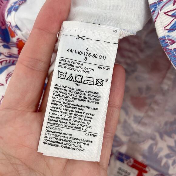 Gap For Good 3” Shorts Sz 4 Flower Floral Print Vacation Tropical Cotton New - Picture 5 of 8